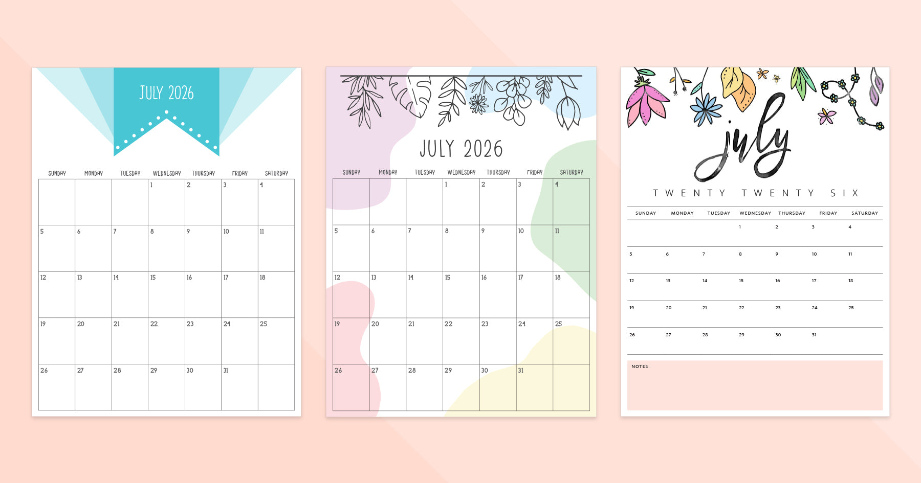 july 2026 calendar