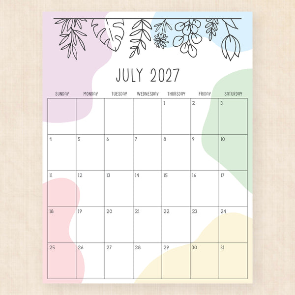 july 2027 calendar radiant rhapsody