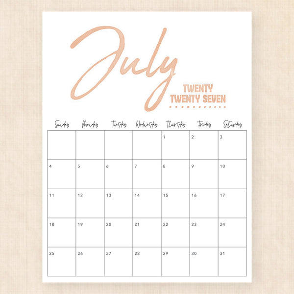 july 2027 calendar jazzy jewels