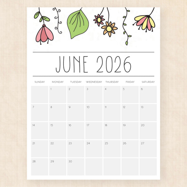 june 2026 calendar opulent orchids