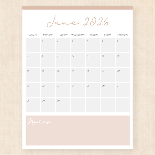 june 2026 calendar serene symphony