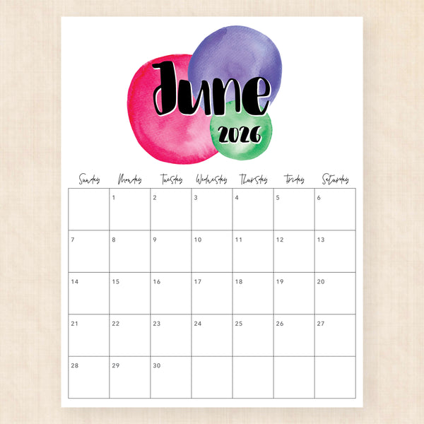 june 2026 calendar neon nectar