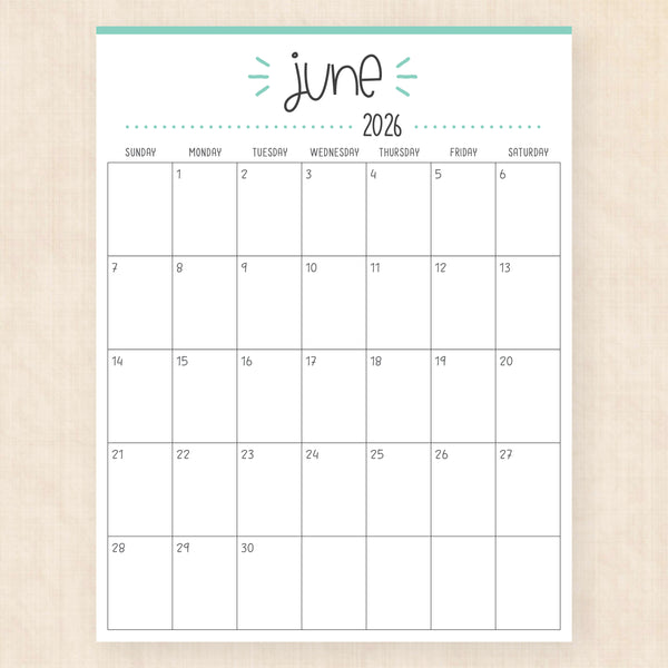 june 2026 calendar buzzy burst