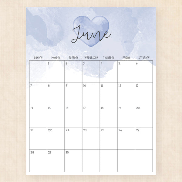 june 2026 calendar colorful crush