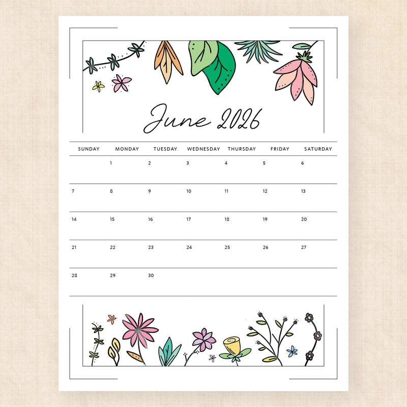 june 2026 calendar azalea anthem