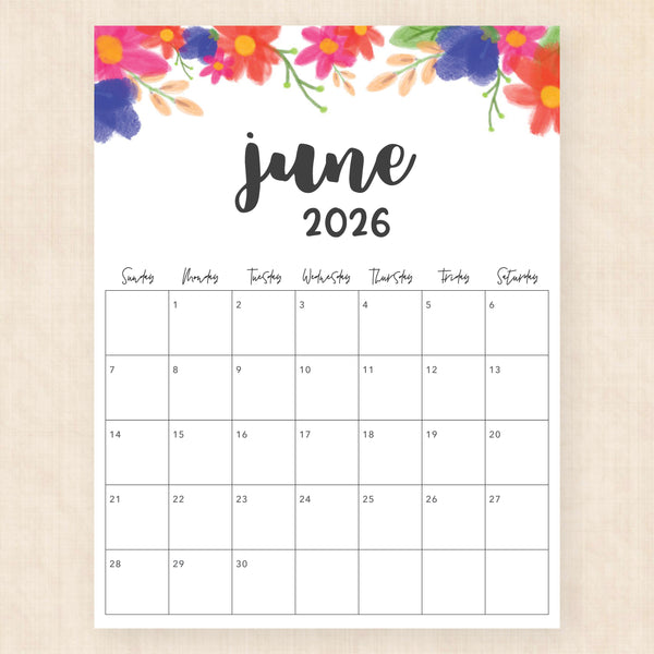 june 2026 calendar garland gaze