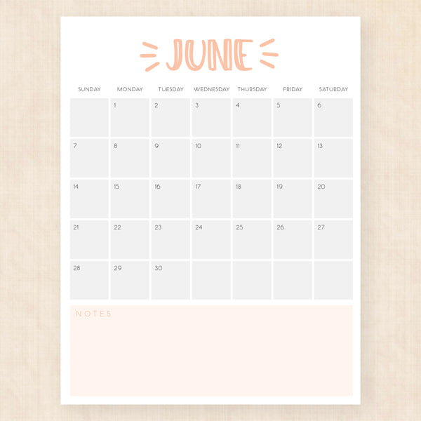 june 2026 calendar sassy splash