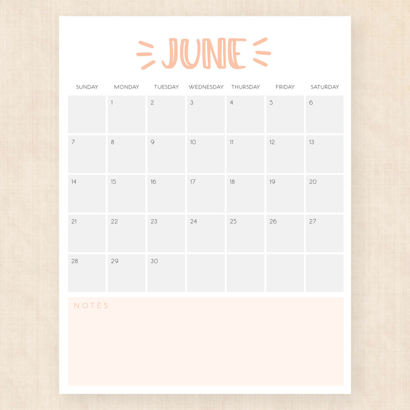 june 2026 calendar sassy splash