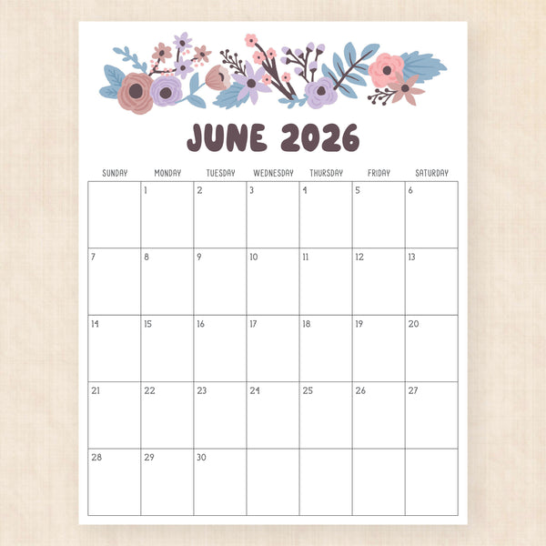 june 2026 calendar driftwood dreams