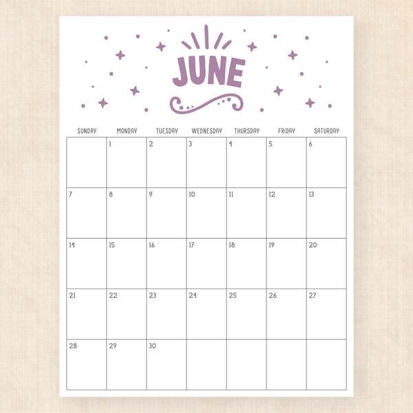 june 2026 calendar heavenly haze