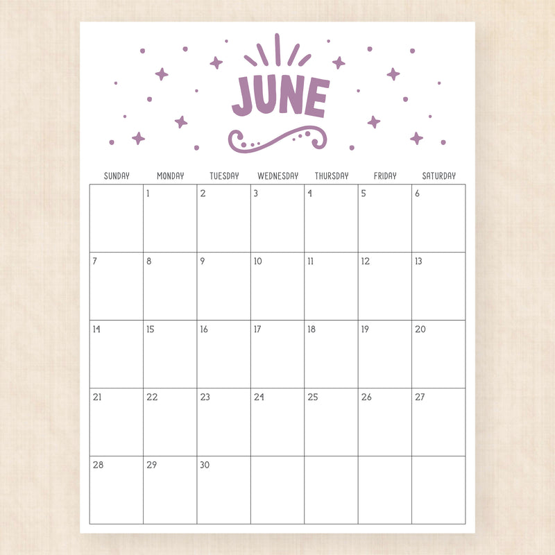 june 2026 calendar heavenly haze