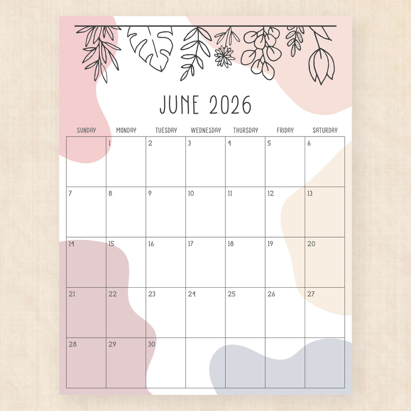 june 2026 calendar rustic rhapsody