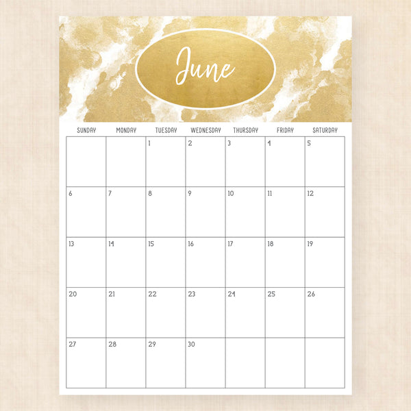 june 2027 calendar golden glamour