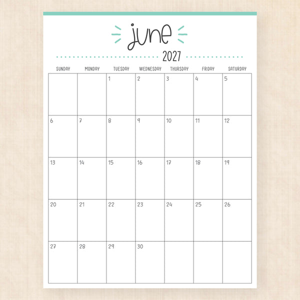 june 2027 calendar buzzy burst