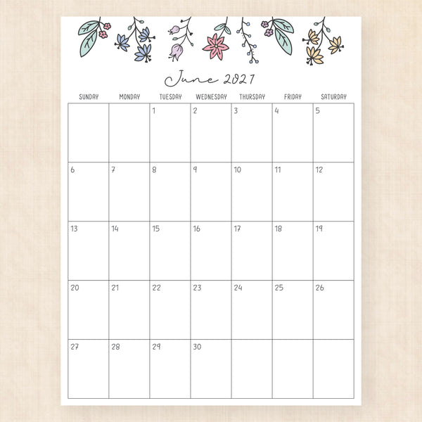 june 2027 calendar wildflower whimsy
