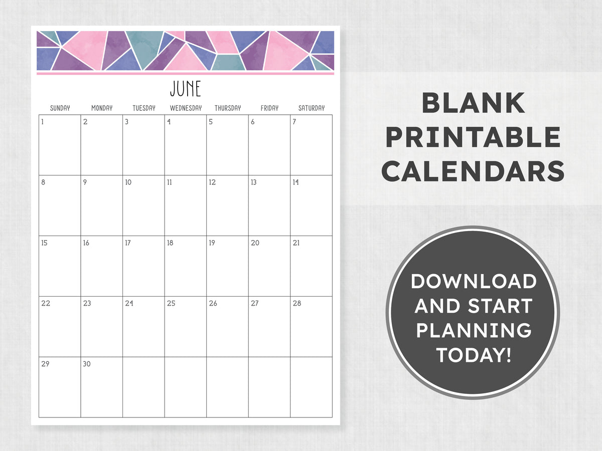 June Calendar · Printable PDF Template