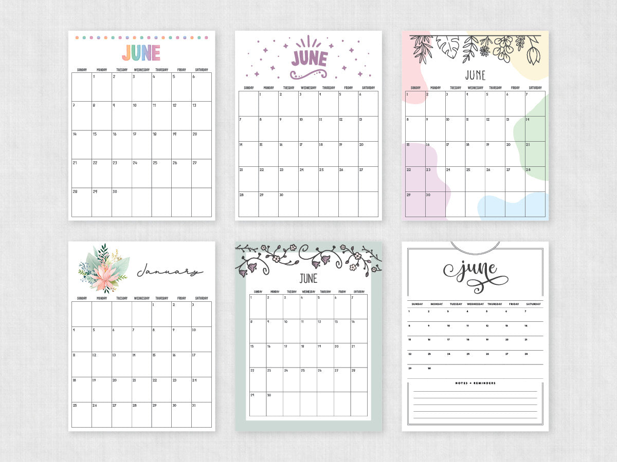 June Calendar · Printable PDF Template