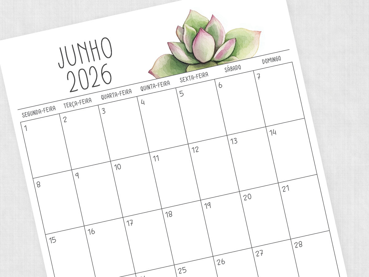 junho 2026 calendário planner