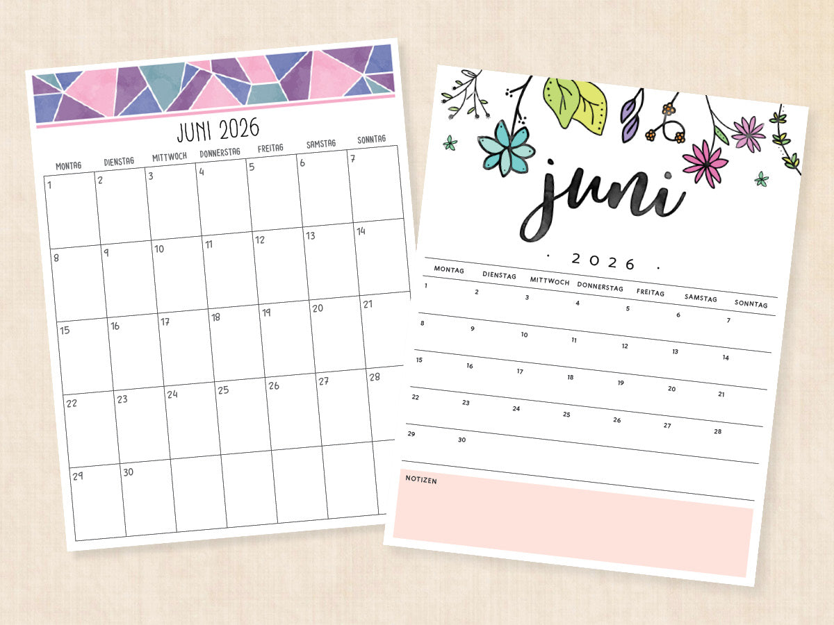juni 2026 kalender pdf
