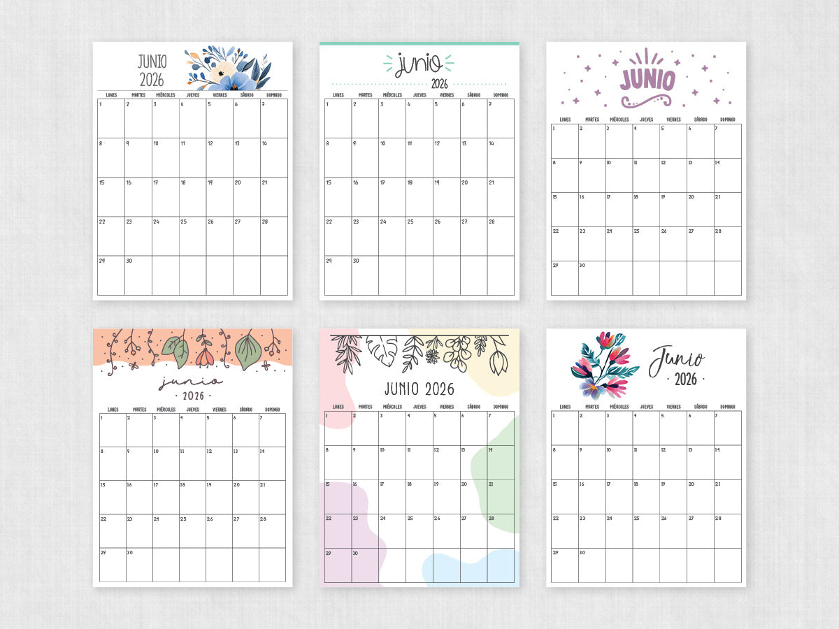 junio 2026 calendario imprimible