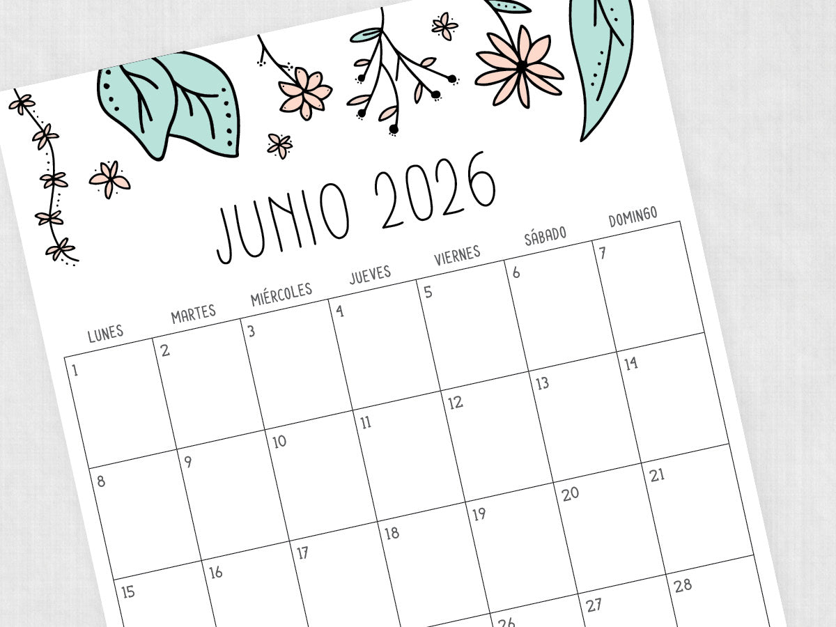 junio 2026 calendario plantilla