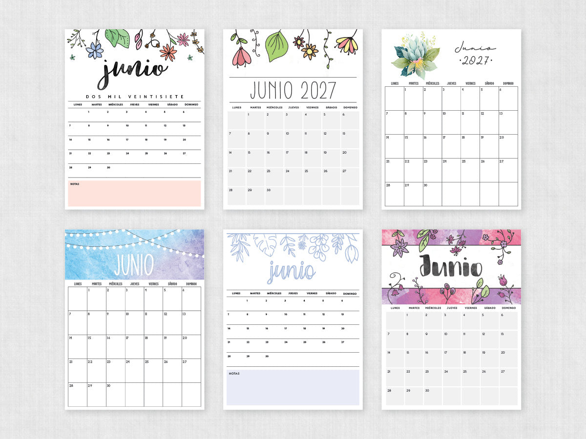 junio 2027 calendario imprimible