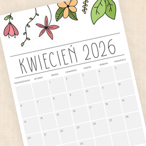 Kalendarz 2026 do druku