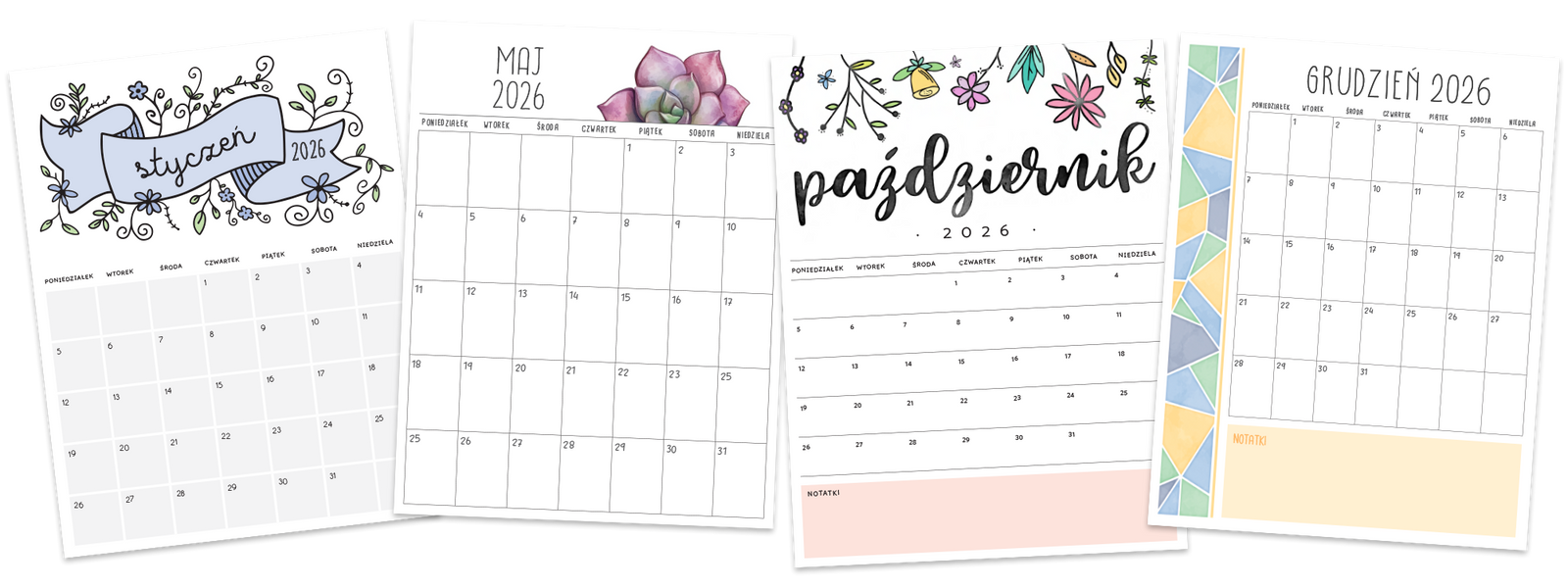 kalendarz 2026 do druku