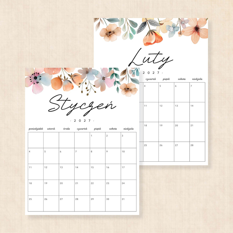 Kalendarz 2027 do druku
