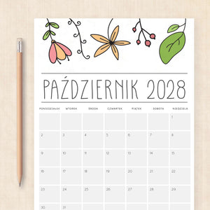 kalendarz 2028 do druku