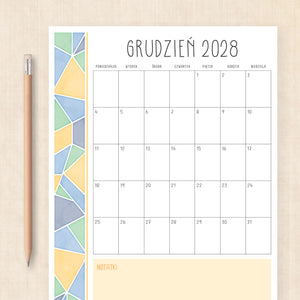 kalendarz 2028 do druku