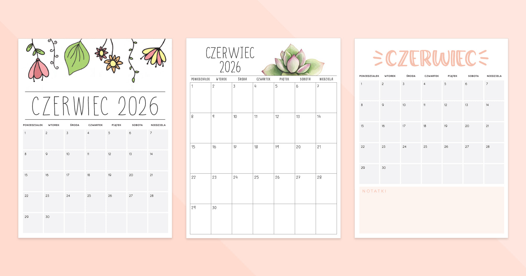 kalendarz czerwiec 2026