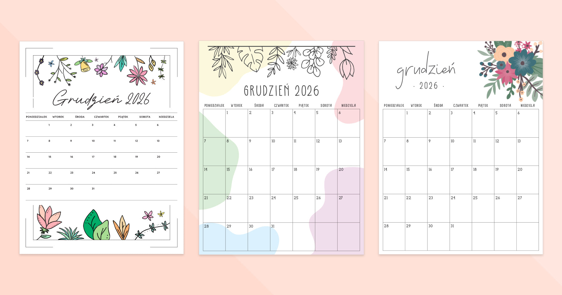 kalendarz grudzień 2026