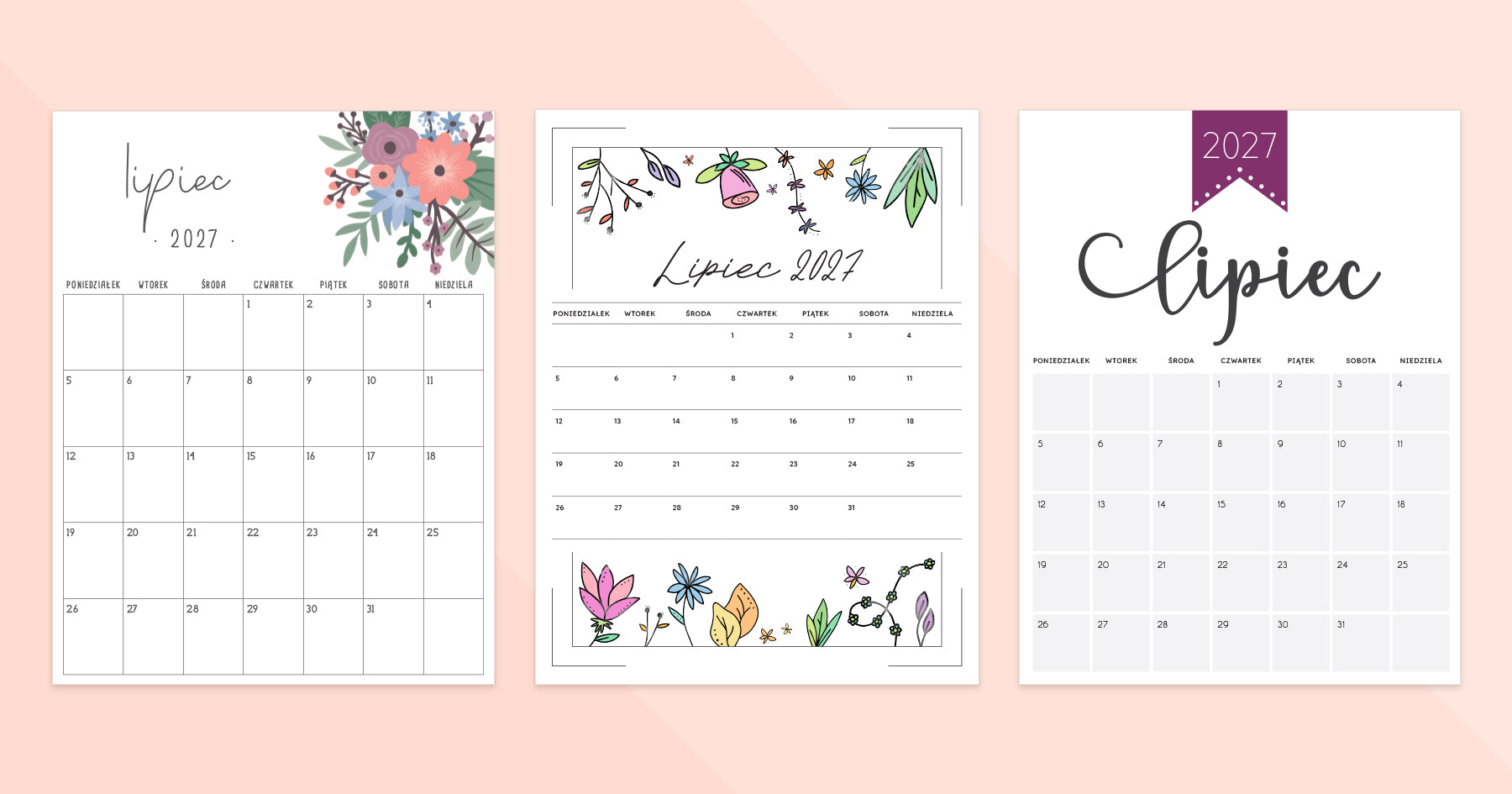 kalendarz lipiec 2027