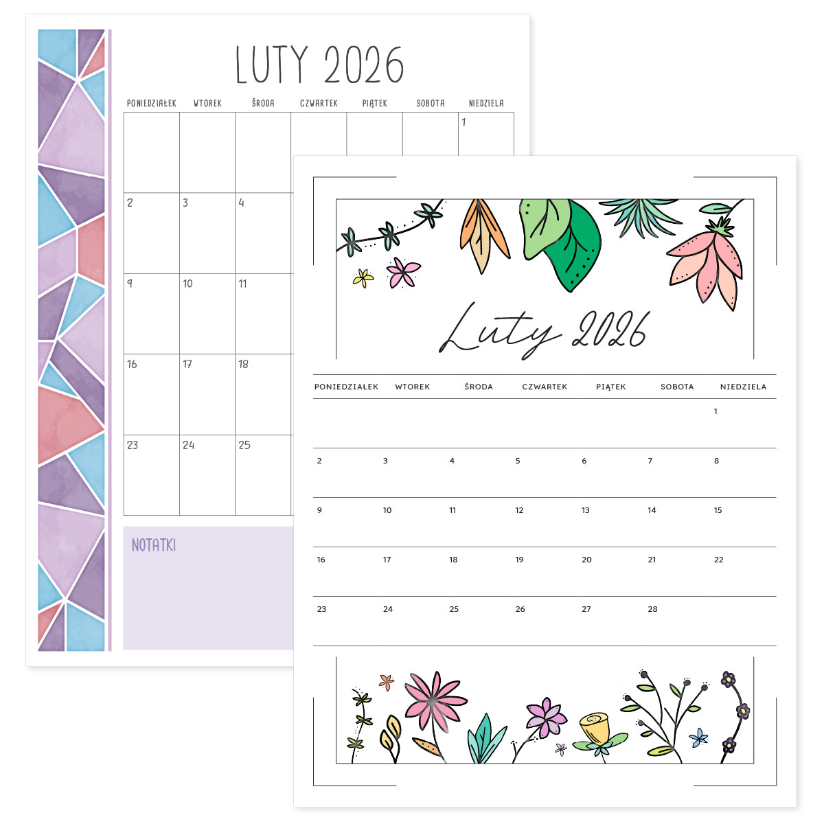 kalendarz luty 2026