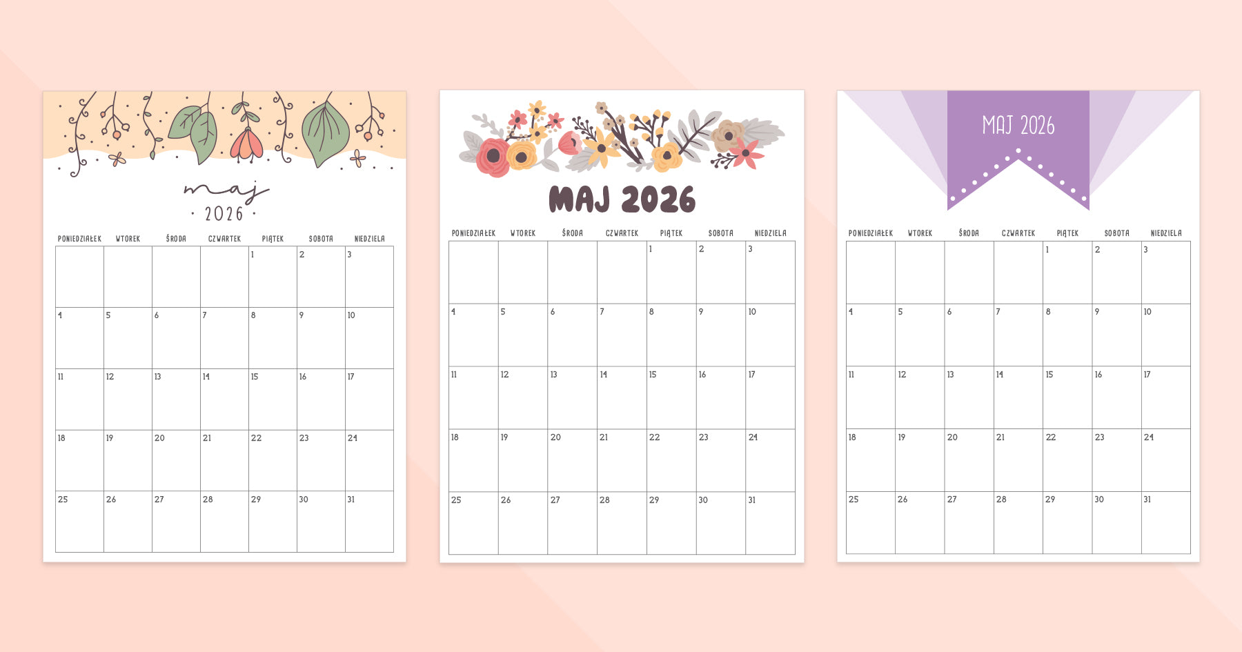 kalendarz maj 2026