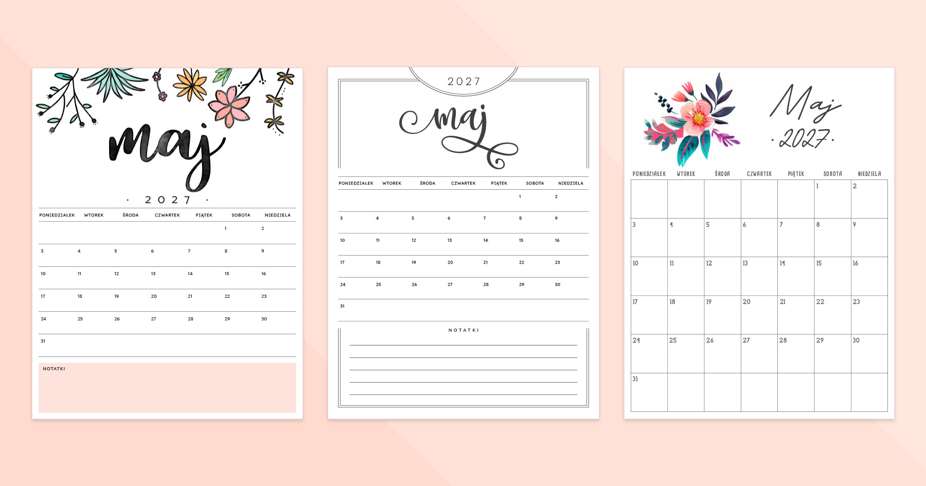 kalendarz maj 2027
