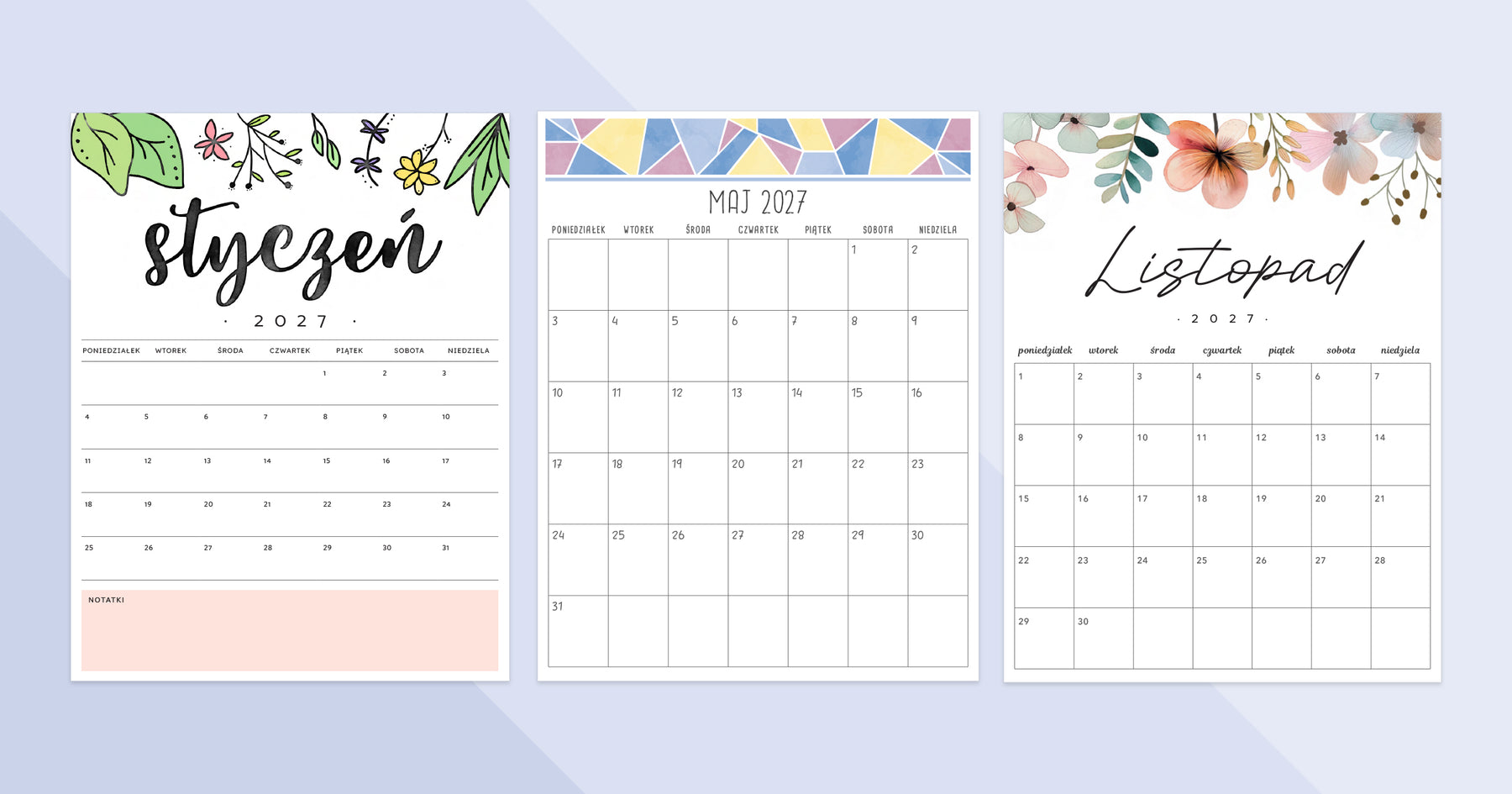 kalendarz pdf 2027