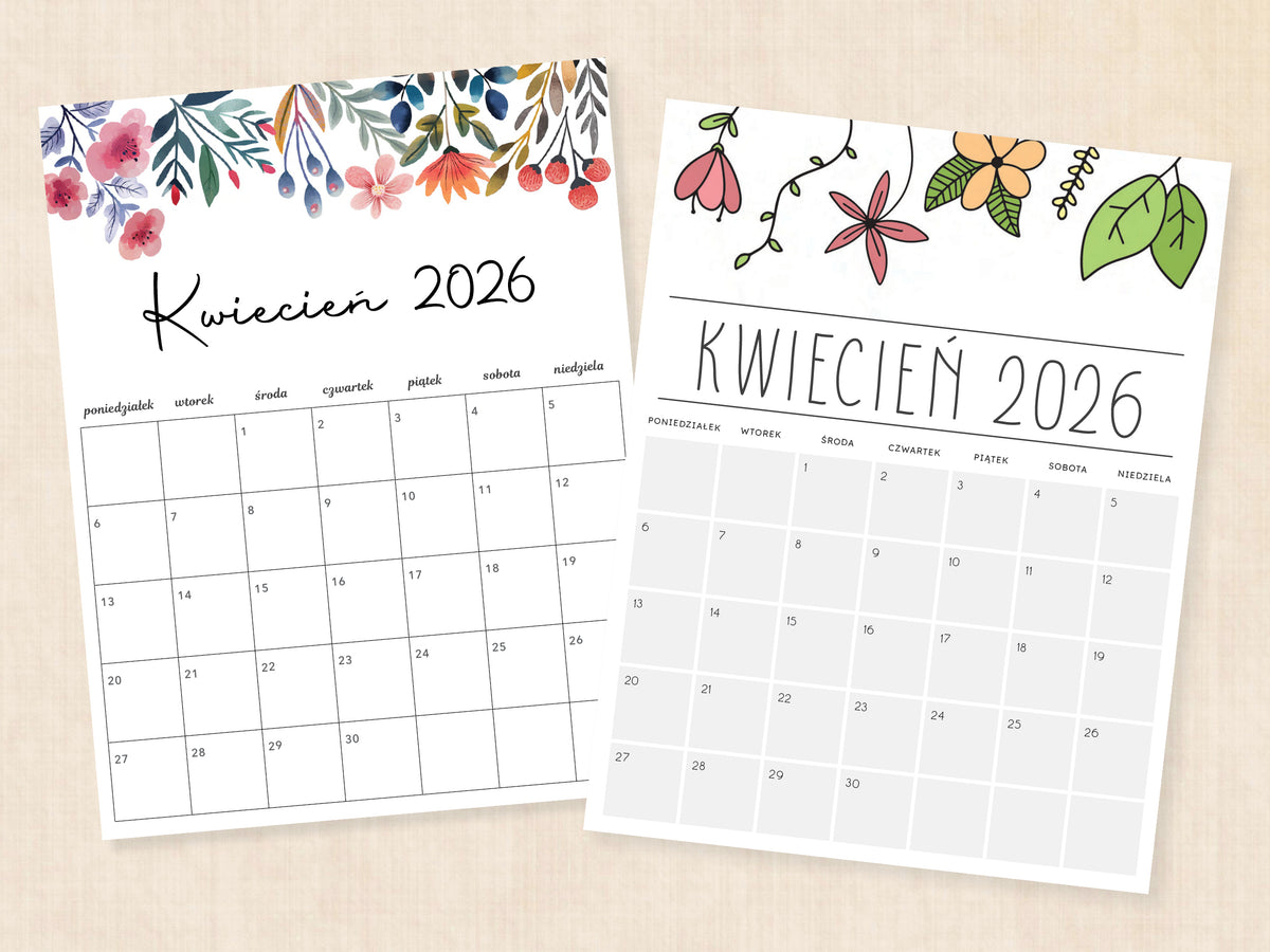 kalendarz pdf kwiecien 2026