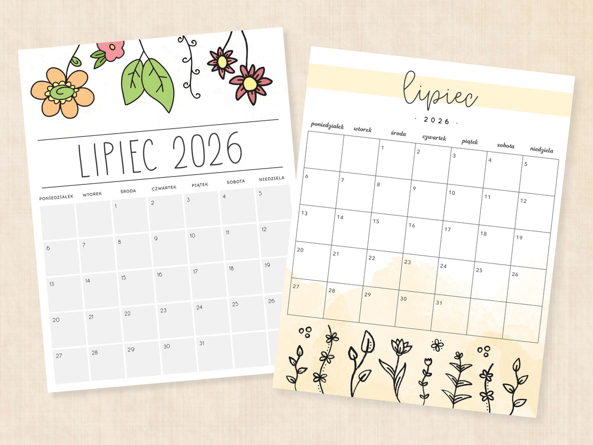 kalendarz pdf lipiec 2026