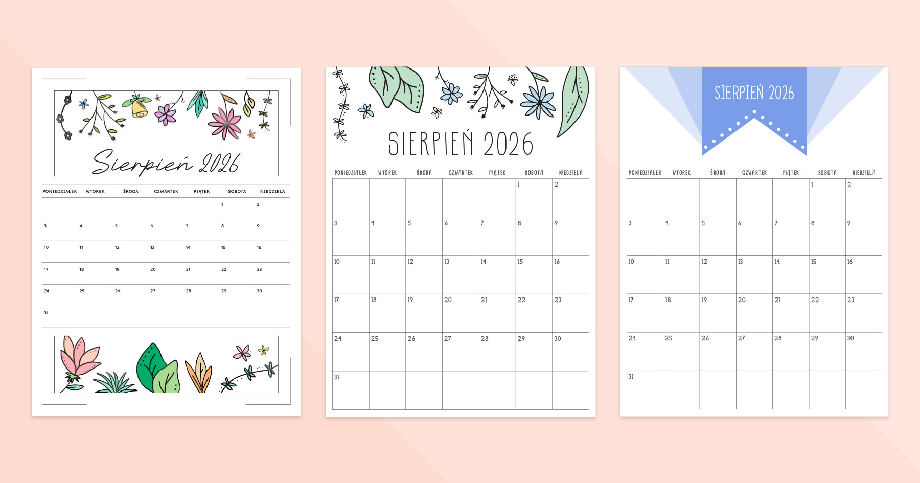 kalendarz sierpień 2026
