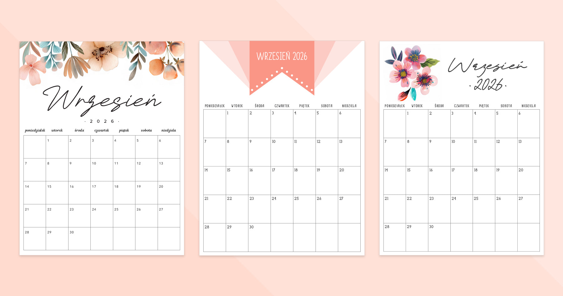 kalendarz wrzesień 2026