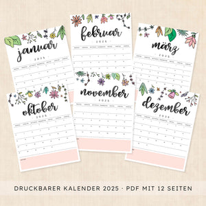 kalender 2025 zum ausdrucken