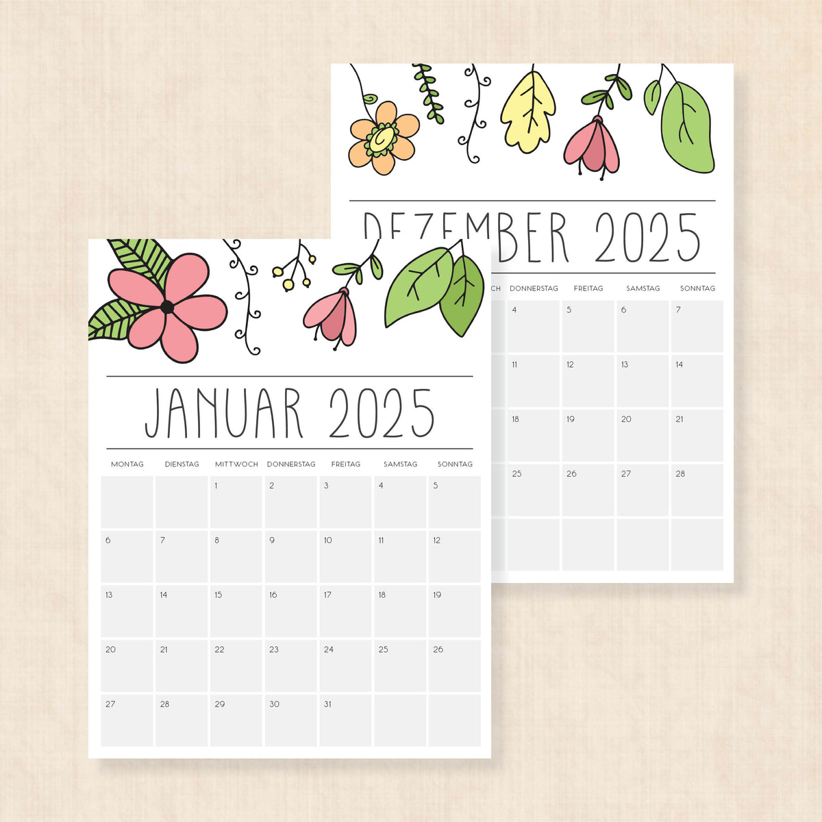 kalender 2025 zum ausdrucken