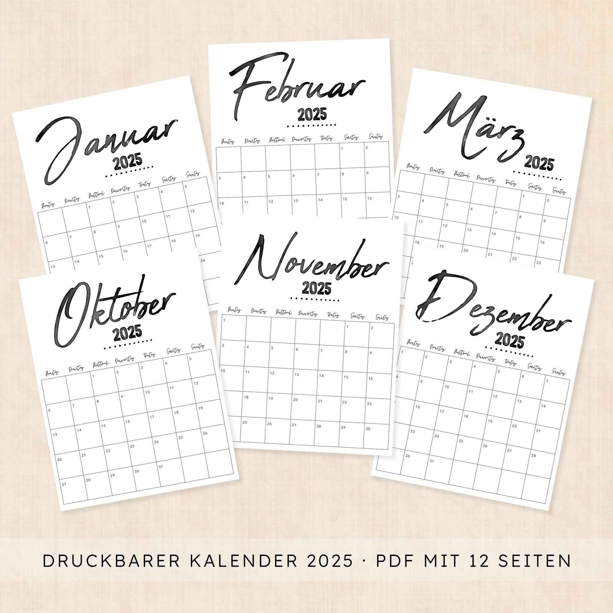 kalender 2025 zum ausdrucken