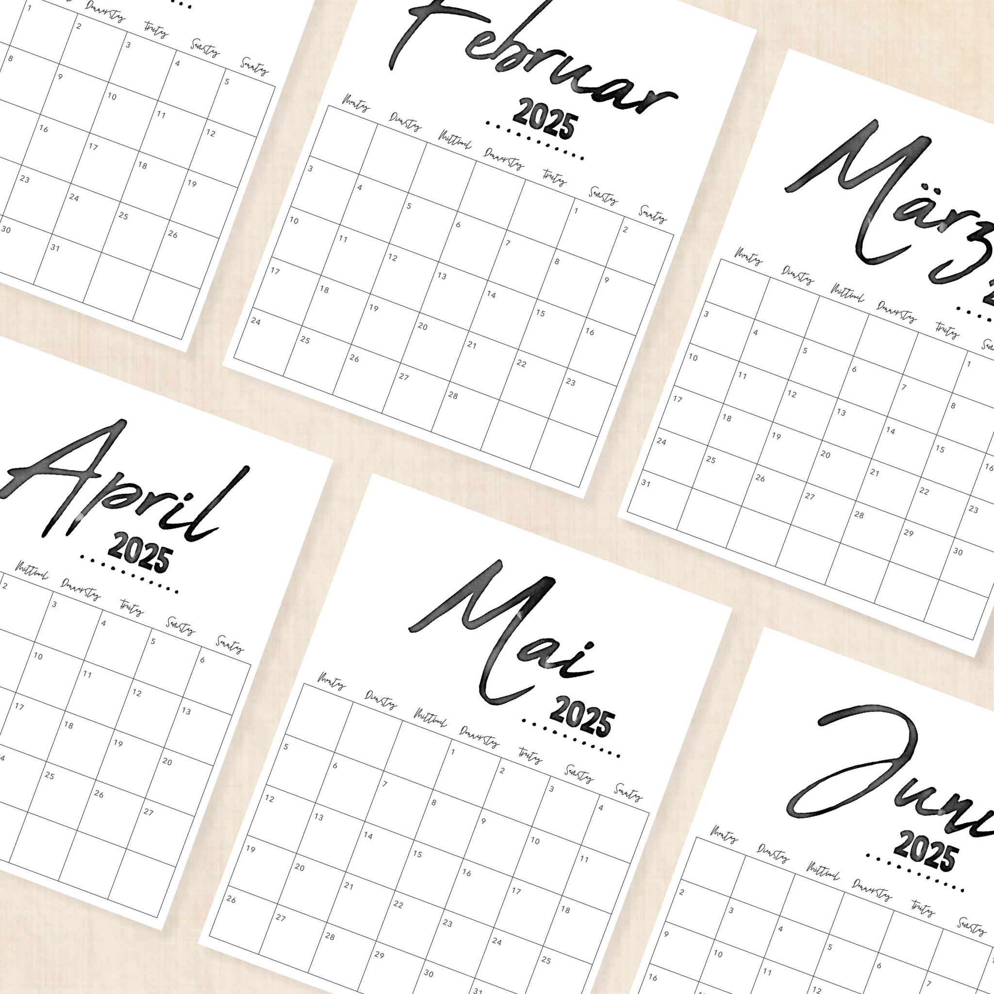 kalender 2025 zum ausdrucken