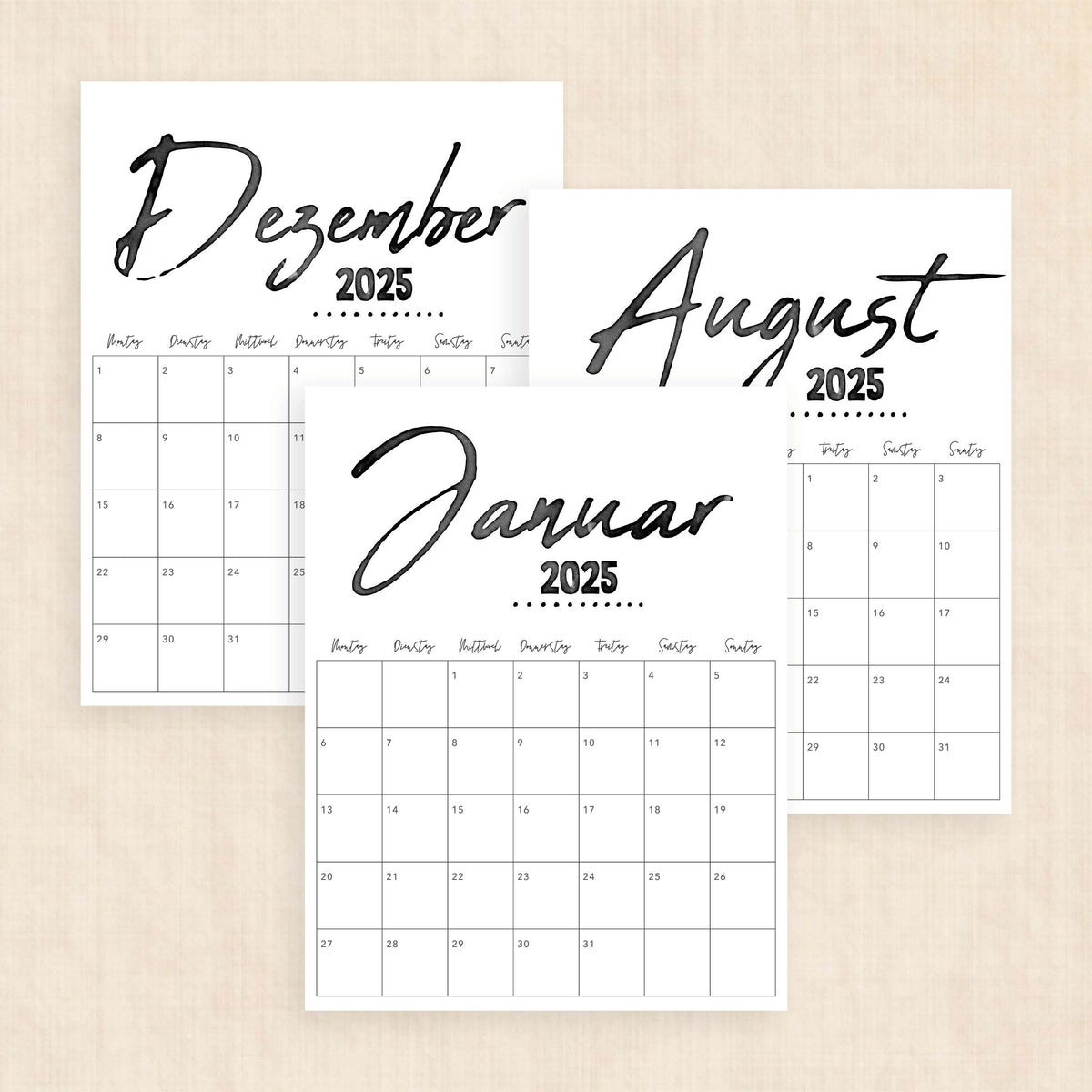 kalender 2025 zum ausdrucken