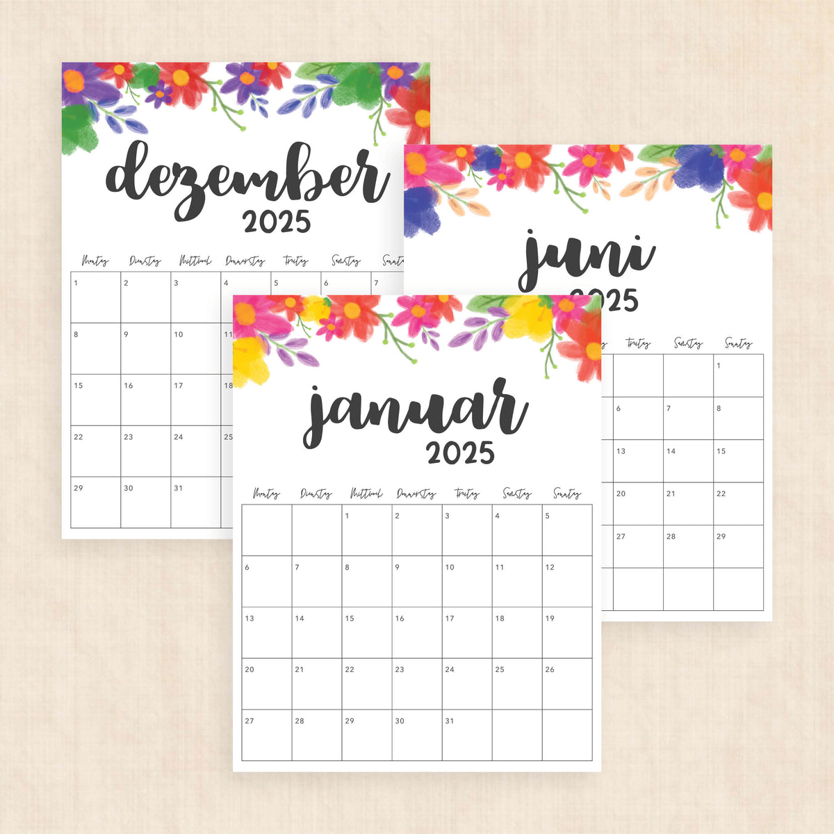 kalender 2025 zum ausdrucken