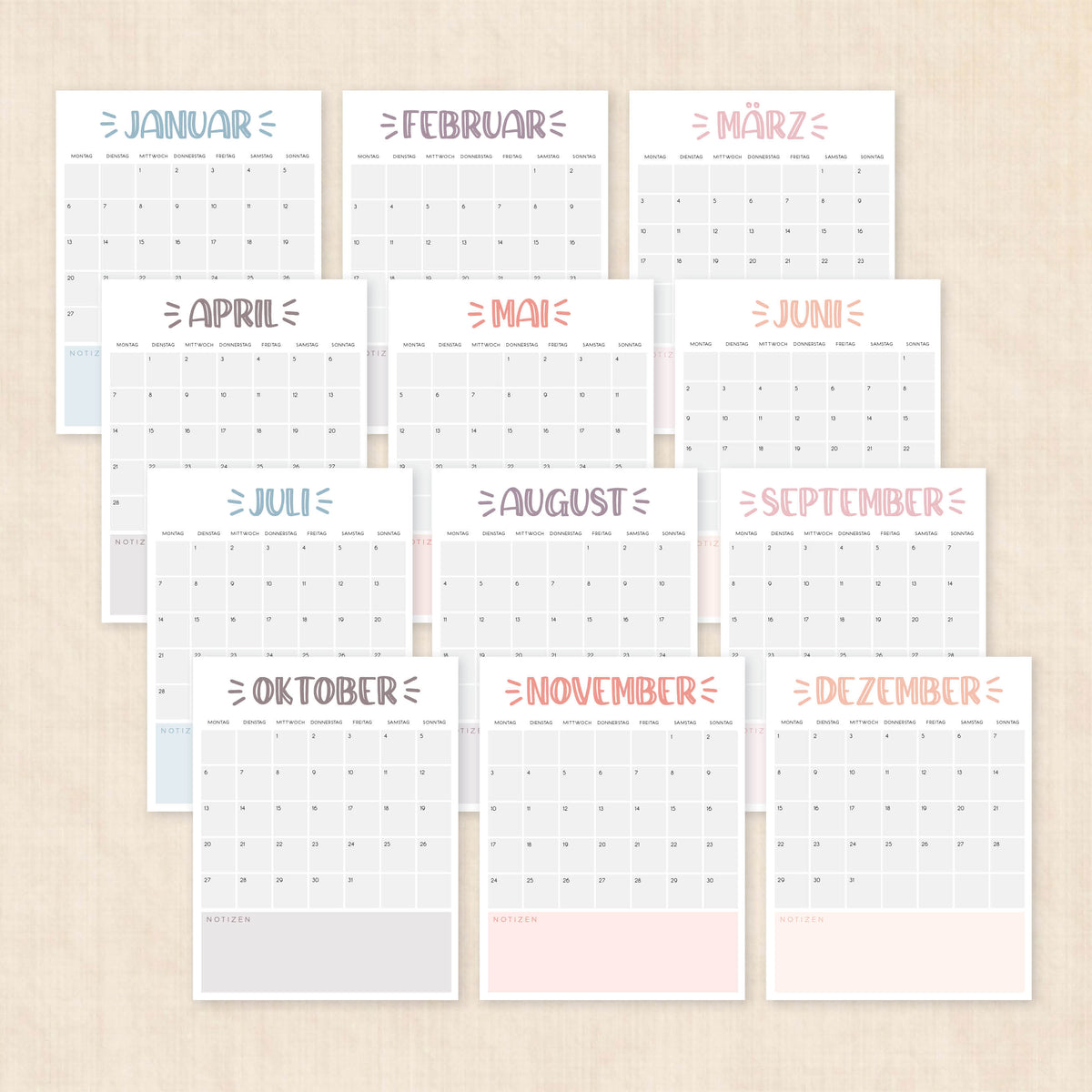 kalender 2025 zum ausdrucken