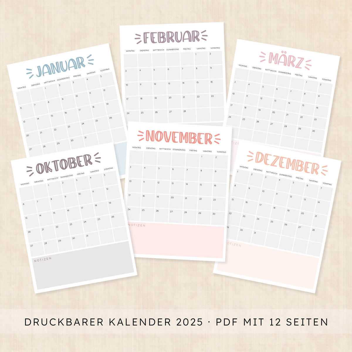 kalender 2025 zum ausdrucken